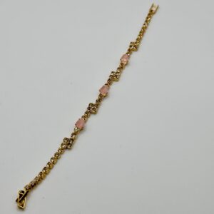 Gold Pink Rhinestone Bracelet